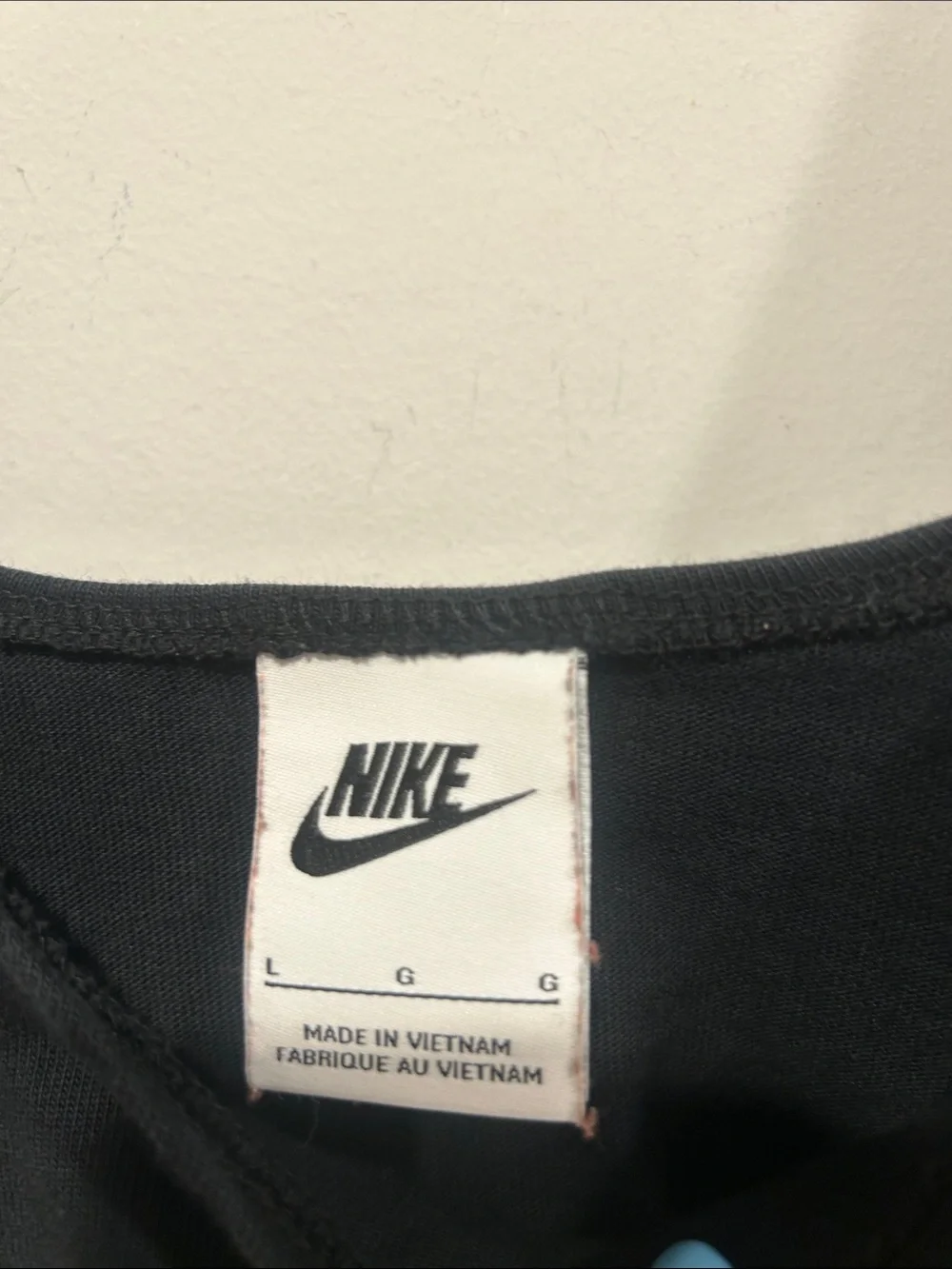 Nike Black Scoop Neck relaxed Tank Top with White Swoosh Womens large